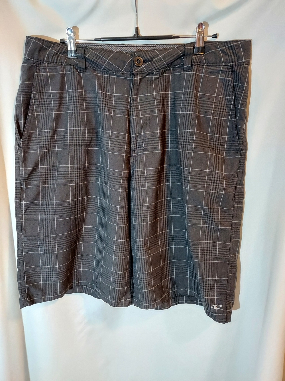 O'Neill Gray Plaid Casual Shorts Skater Surf Chino - Men’s Size 34